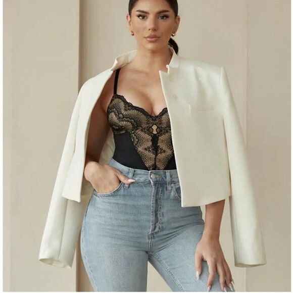 Pinsy Sculpting Lace Shapewear Bodysuit in Black Size 2X / Néw No Tags - Picture 3 of 11